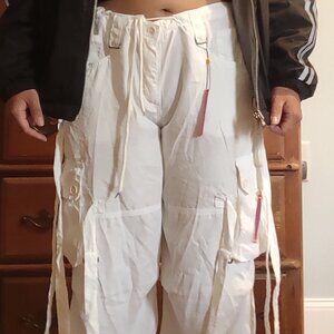 UNIF Eko Pant white baggy Y2K/cyber inspired bondage NWT